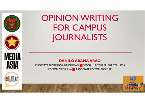 (PDF) Opinion writing for campus journalists.